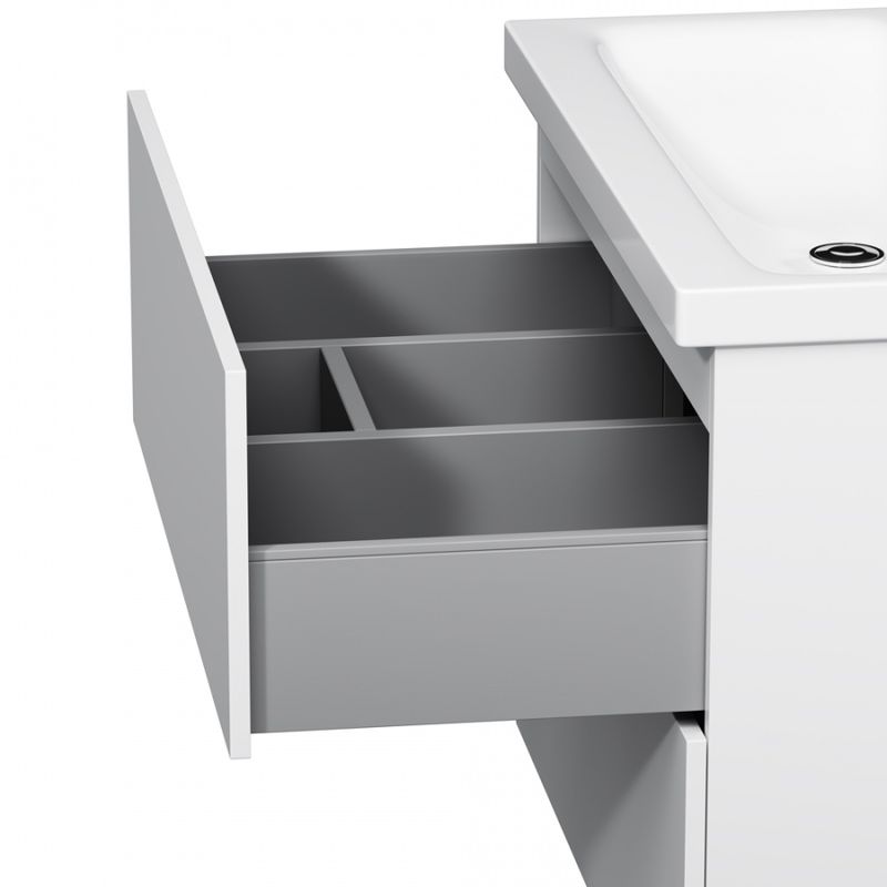 Тумба под раковину AM.PM GEM 75 см напольная 2 ящика (push-to-open) / M90FSX07522WG32 белый глянец