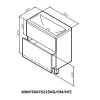 Тумба под раковину AM.PM GEM 75 см напольная 2 ящика (push-to-open) / M90FSX07522WG32 белый глянец — 9