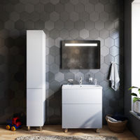 Тумба под раковину AM.PM GEM 75 см напольная 2 ящика (push-to-open) / M90FSX07522WG32 белый глянец — 6