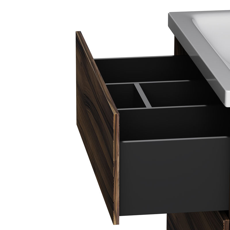 Тумба под раковину AM.PM GEM 75 см напольная 2 ящика (push-to-open) / M90FSX0752HF орех