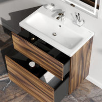 Тумба под раковину AM.PM GEM 75 см напольная 2 ящика (push-to-open) / M90FSX0752HF орех — 3