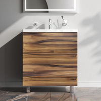 Тумба под раковину AM.PM GEM 75 см напольная 2 ящика (push-to-open) / M90FSX0752HF орех — 1