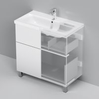 Тумба под раковину AM.PM GEM 80 см напольная 2 ящика (push-to-open) / M90FSX0802WG белый глянец — 4