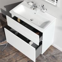 Тумба под раковину AM.PM GEM 80 см напольная 2 ящика (push-to-open) / M90FSX0802WG белый глянец — 8