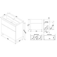 Тумба под раковину AM.PM GEM 80 см напольная 2 ящика (push-to-open) / M90FSX0802WG белый глянец — 10