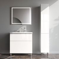 Тумба под раковину AM.PM GEM 80 см напольная 2 ящика (push-to-open) / M90FSX0802WG белый глянец — 9