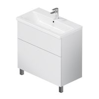 Тумба под раковину AM.PM GEM 80 см напольная 2 ящика (push-to-open) / M90FSX0802WG белый глянец — 1