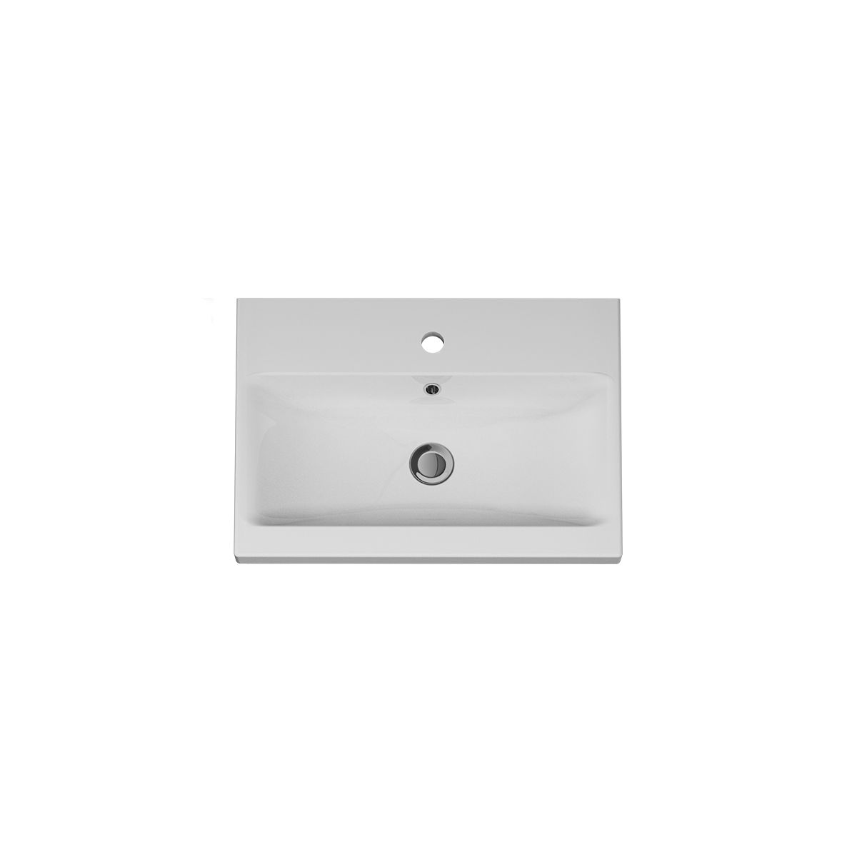 M90WCC0602WG GEM, Раковина мебельная, керамическая, 60 см, встроенная, цвет: белый, глянец