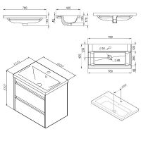 Тумба с раковиной AM.PM Pulse M91-FHX0602-WCC0602WG 60 см белый глянец/графит — 3