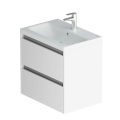 M91-FHX0602-WCC0602WG Pulse, База с раковиной, подвесная, 60 см, 2 ящика, цвет: белый, глянец/графит