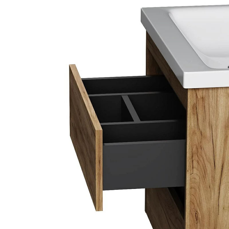 Тумба с раковиной AM.PM Pulse M91-FHX0602OF-WCC0602WG 60 см дерево текстурированное/графит