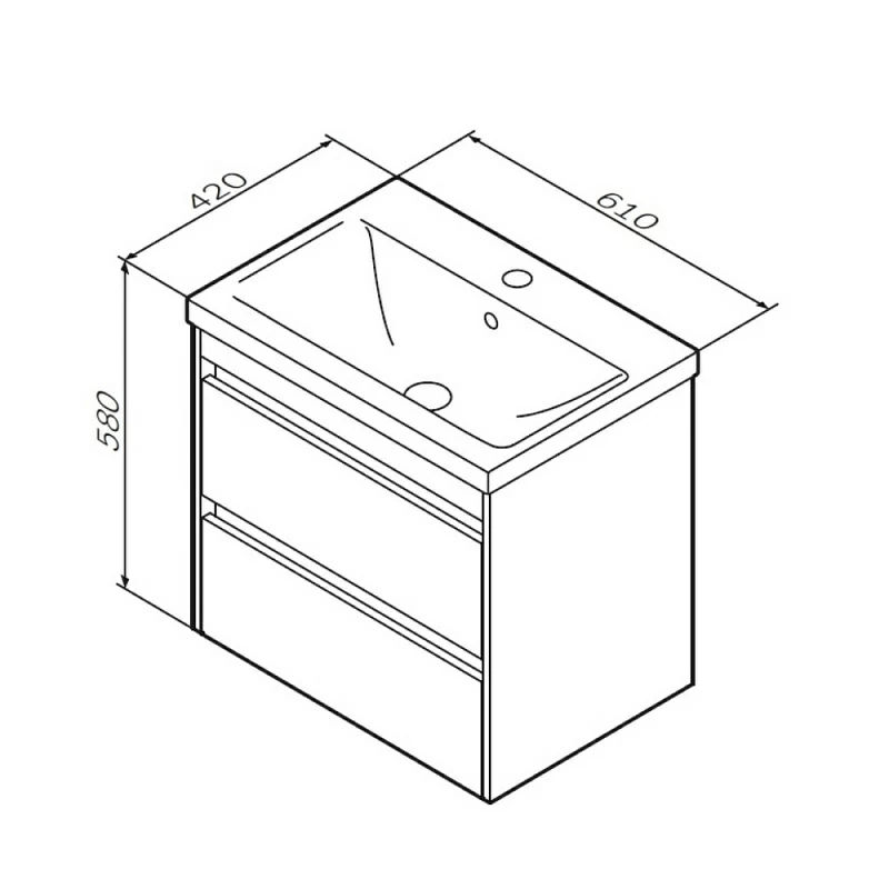 Тумба с раковиной AM.PM Pulse M91-FHX0602OF-WCC0602WG 60 см дерево текстурированное/графит