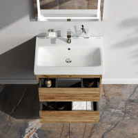 Тумба с раковиной AM.PM Pulse M91-FHX0602OF-WCC0602WG 60 см дерево текстурированное/графит — 4