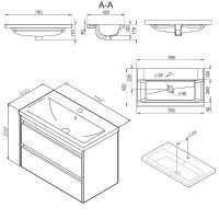 Тумба с раковиной AM.PM Pulse M91-FHX0752-WCC0752WG 75 см белый глянец/графит — 3