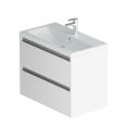 M91-FHX0752-WCC0752WG Pulse, База с раковиной, подвесная, 75 см, 2 ящика, цвет: белый, глянец/графит