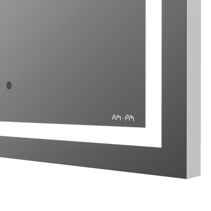 Зеркало AM.PM Gem 55×70 см с контурной Led-подсветкой, часами и косметическим зеркалом / M91AMOX0553WG