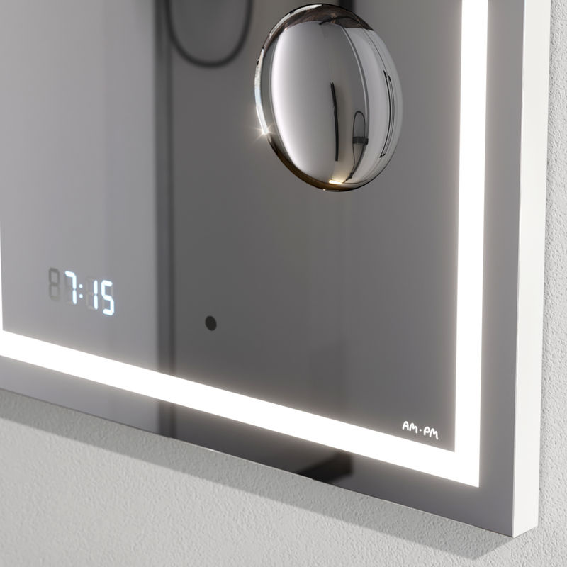 Зеркало AM.PM Gem 55×70 см с контурной Led-подсветкой, часами и косметическим зеркалом / M91AMOX0553WG