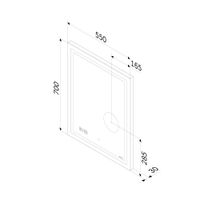 Зеркало AM.PM Gem 55×70 см с контурной Led-подсветкой, часами и косметическим зеркалом / M91AMOX0553WG — 9