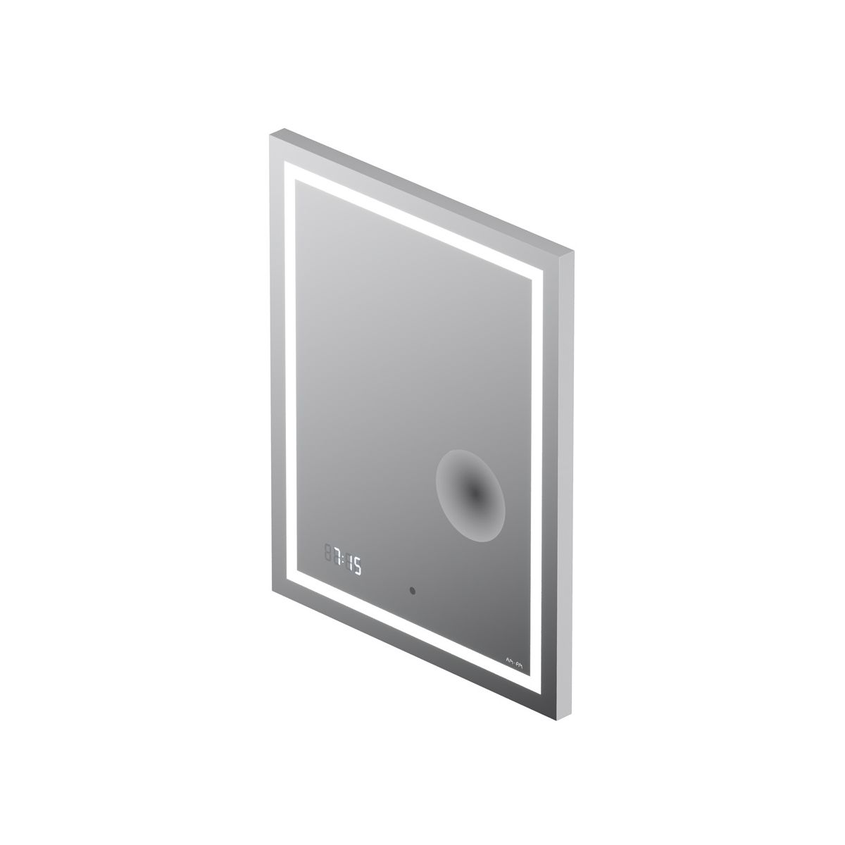 M91AMOX0553WG Универсальное зеркало с контурной Led-подсветкой, часами и косметическим зеркалом, 55