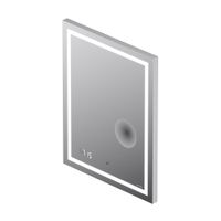 Зеркало AM.PM Gem 55×70 см с контурной Led-подсветкой, часами и косметическим зеркалом / M91AMOX0553WG — 2