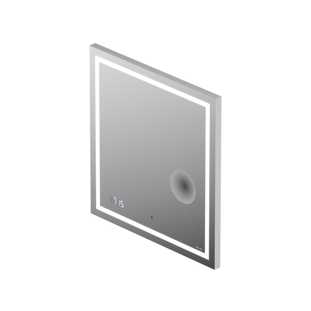 M91AMOX0653WG Универсальное зеркало с контурной Led-подсветкой, часами и косметическим зеркалом 65