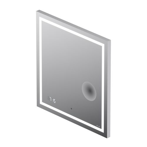 Зеркало AM.PM Gem 65×70 см с контурной Led-подсветкой, часами и косметическим зеркалом / M91AMOX0653WG