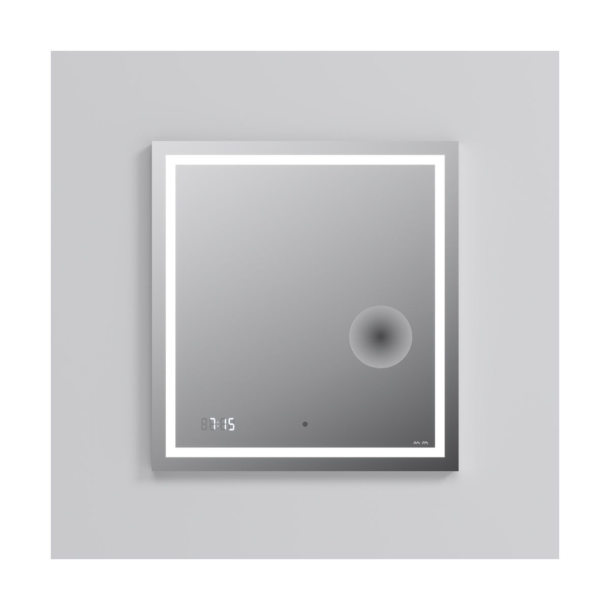 M91AMOX0653WG Универсальное зеркало с контурной Led-подсветкой, часами и косметическим зеркалом 65