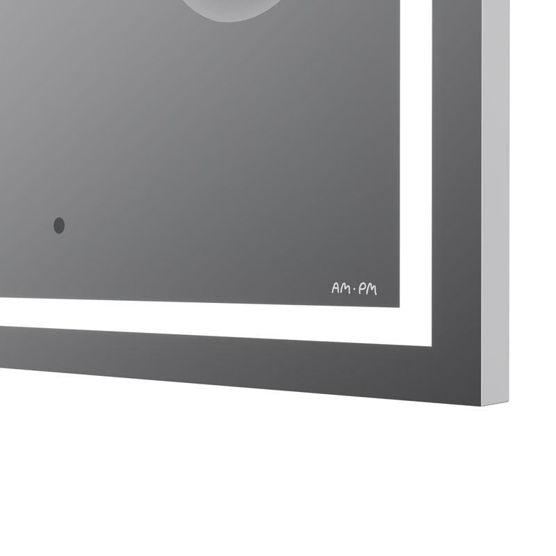 Зеркало AM.PM Gem 65×70 см с контурной Led-подсветкой, часами и косметическим зеркалом / M91AMOX0653WG