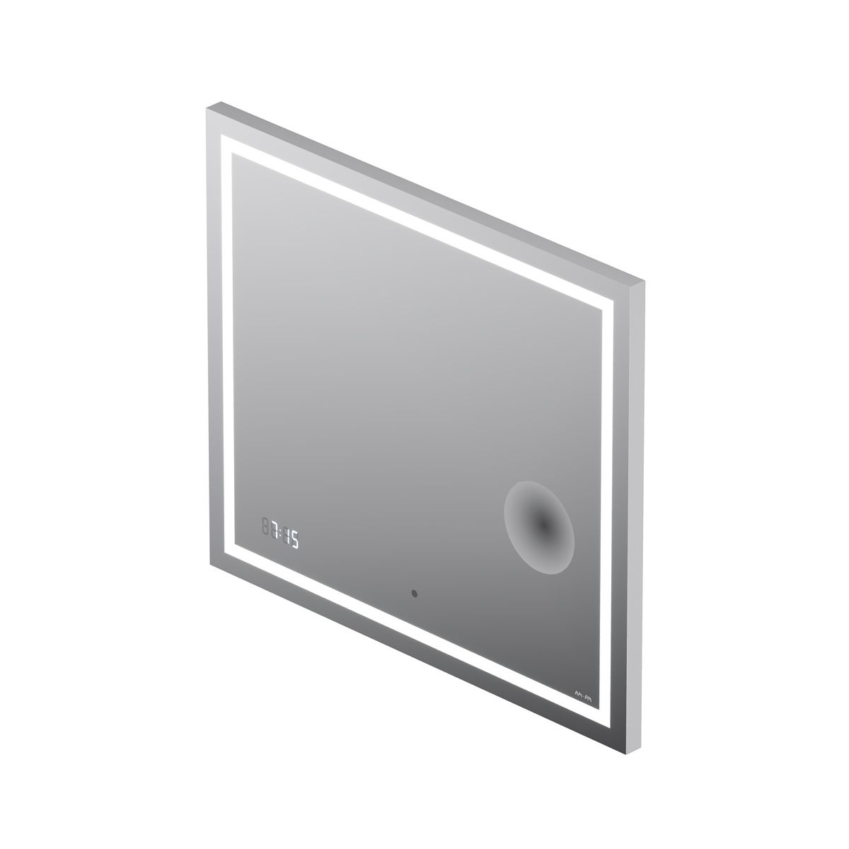 M91AMOX0803WG Универсальное зеркало с контурной Led-подсветкой, часами и косметическим зеркалом, 80