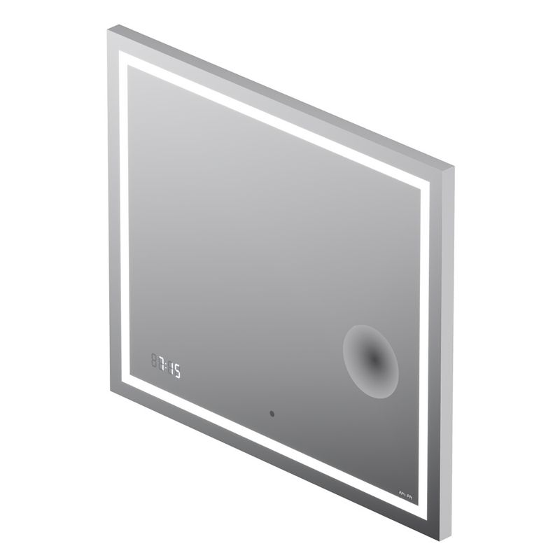 Зеркало AM.PM Gem 80×70 см с контурной Led-подсветкой, часами и косметическим зеркалом / M91AMOX0803WG