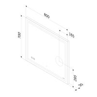 Зеркало AM.PM Gem 80×70 см с контурной Led-подсветкой, часами и косметическим зеркалом / M91AMOX0803WG — 10