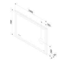 Зеркало AM.PM Gem 100×70 см с контурной Led-подсветкой, часами и косметическим зеркалом / M91AMOX1003WG — 10