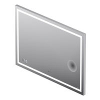 Зеркало AM.PM Gem 100×70 см с контурной Led-подсветкой, часами и косметическим зеркалом / M91AMOX1003WG — 2