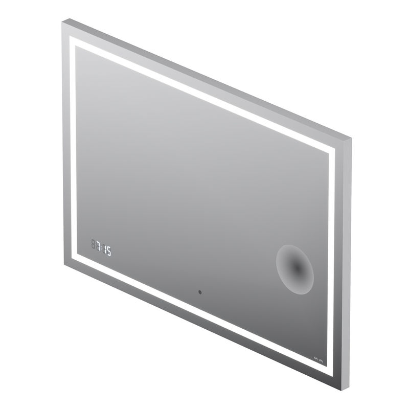 Зеркало AM.PM Gem 100×70 см с контурной Led-подсветкой, часами и косметическим зеркалом / M91AMOX1003WG