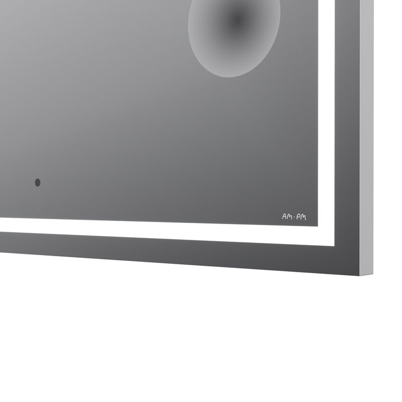 Зеркало AM.PM Gem 100×70 см с контурной Led-подсветкой, часами и косметическим зеркалом / M91AMOX1003WG
