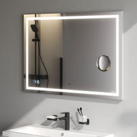 Зеркало AM.PM Gem 100×70 см с контурной Led-подсветкой, часами и косметическим зеркалом / M91AMOX1003WG — 7