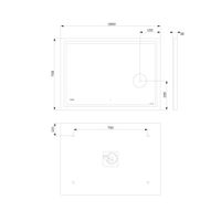 Зеркало AM.PM Gem 100×70 см с контурной Led-подсветкой, часами и косметическим зеркалом / M91AMOX1003WG — 11