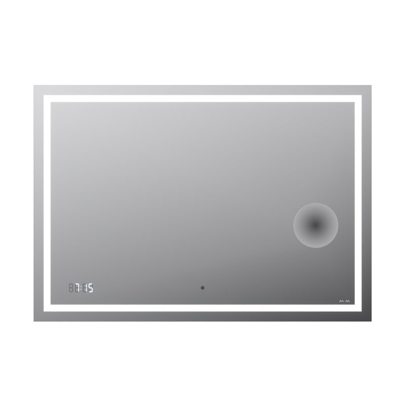 M91AMOX1003WG Универсальное зеркало с контурной Led-подсветкой, часами и косметическим зеркалом 100