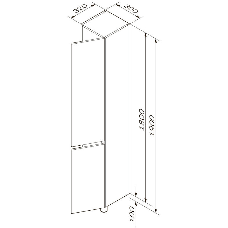 Шкаф-пенал для ванной AM.PM Gem S 30 см правый / M91CSR0306GM графит матовый