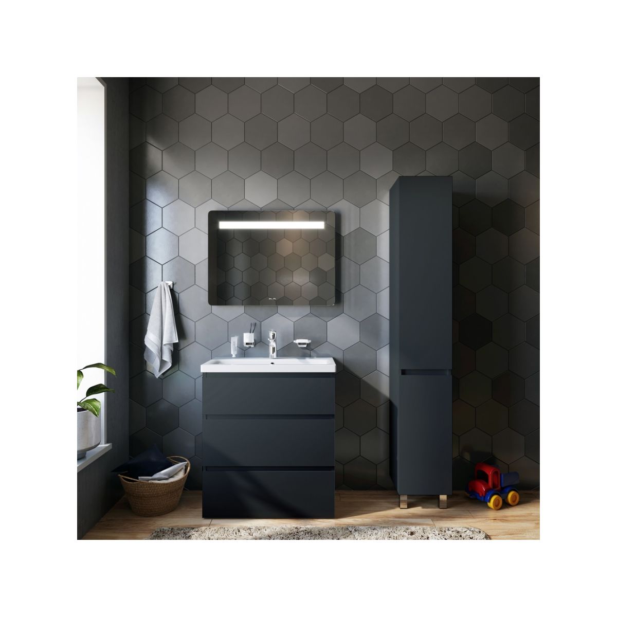 M91CSR0306GM GEM S, шкаф-колонна, напольный, правый, 30 см, графит матовый