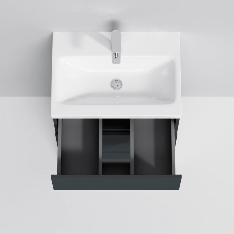 Тумба под раковину AM.PM GEM S 60 см напольная 3 ящика / M91FSX0602GM графит матовый