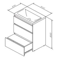 Тумба под раковину AM.PM GEM S 60 см напольная 3 ящика / M91FSX0602GM графит матовый — 10