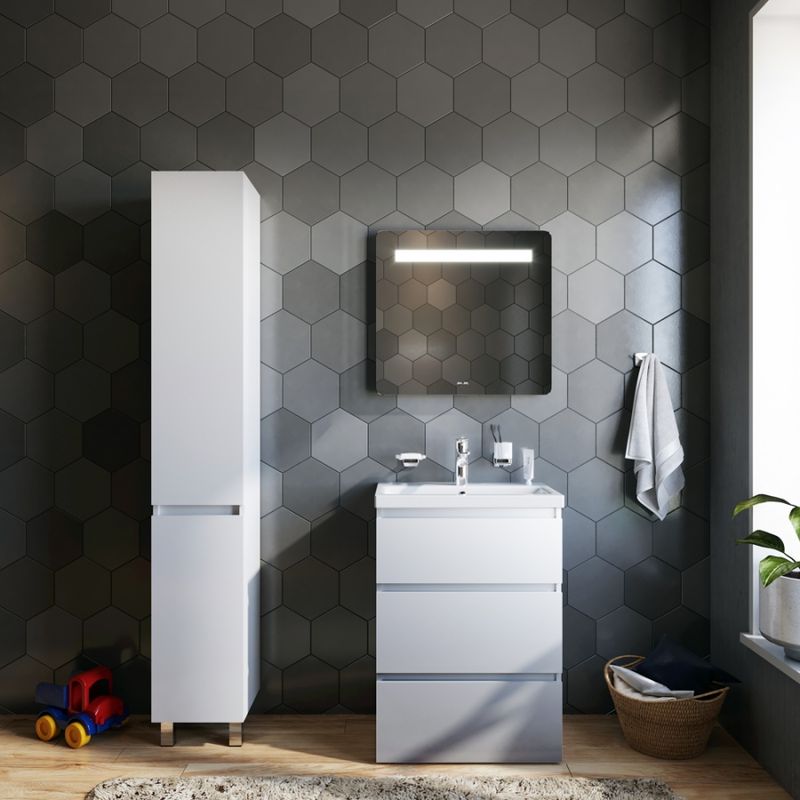 Тумба под раковину AM.PM GEM S 60 см напольная 3 ящика / M91FSX0602WG белый глянец