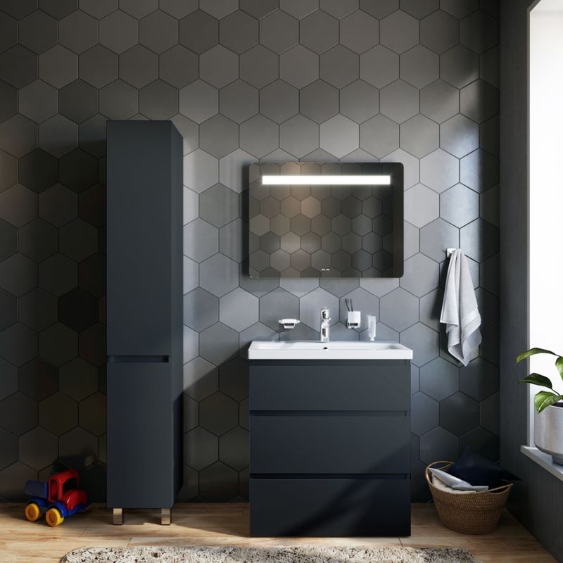 Тумба под раковину AM.PM GEM S 75 см напольная 3 ящика / M91FSX0752GM графит матовый