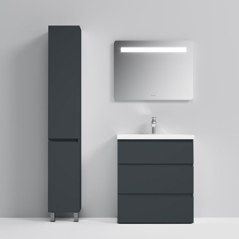 Тумба под раковину AM.PM GEM S 75 см напольная 3 ящика / M91FSX0752GM графит матовый