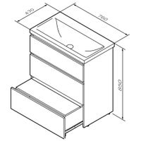 Тумба под раковину AM.PM GEM S 75 см напольная 3 ящика / M91FSX0752GM графит матовый — 10