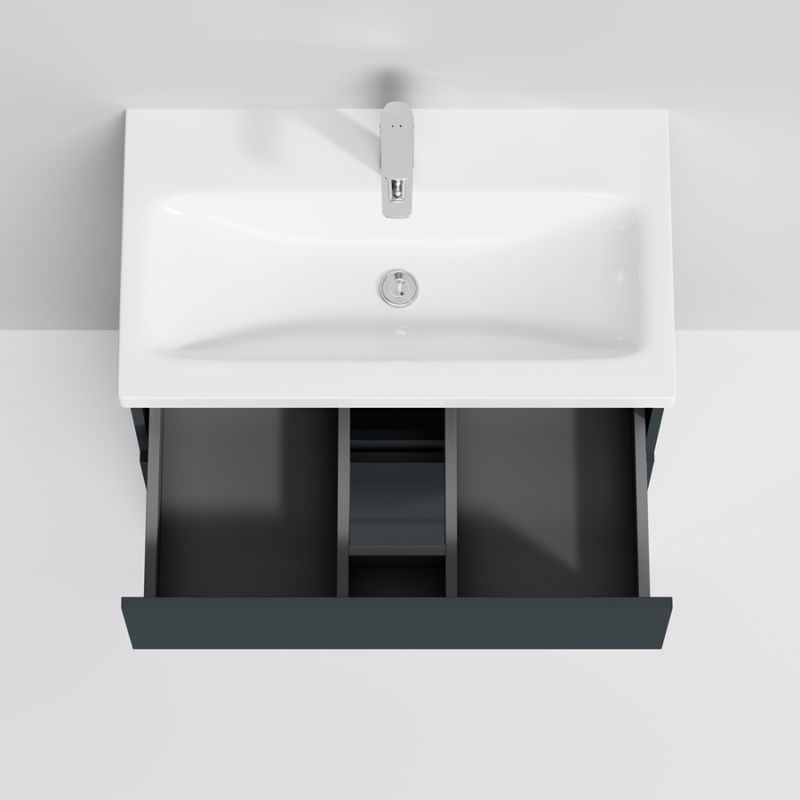 Тумба под раковину AM.PM GEM S 75 см напольная 3 ящика / M91FSX0752GM графит матовый