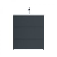 Тумба под раковину AM.PM GEM S 75 см напольная 3 ящика / M91FSX0752GM графит матовый — 2