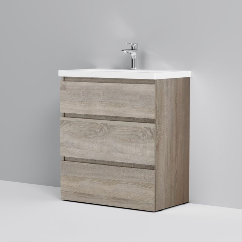 Тумба под раковину AM.PM GEM S 75 см напольная 3 ящика / M91FSX0752OF светлый дуб