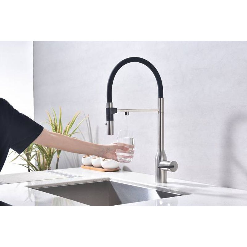 Смеситель для кухни Paulmark Magneto One Ma213188-BS брашированная сталь